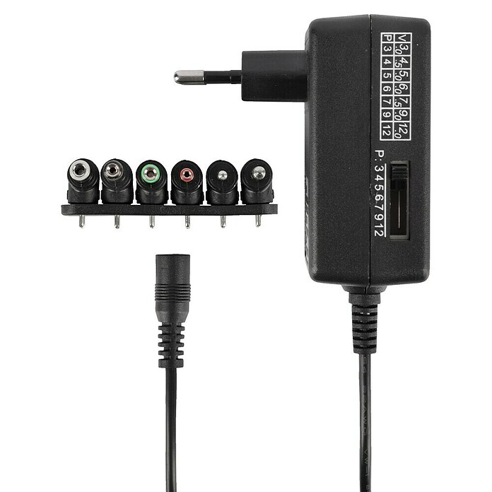 Q-Link Universele adapter AC/DC (Zwart, Kunststof, 1,5 m) | BAUHAUS