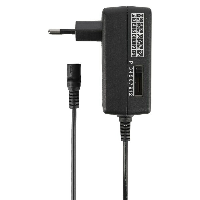 Q-Link Universele adapter AC/DC 3-12 V (Zwart, Kunststof, 1,5 m) | BAUHAUS