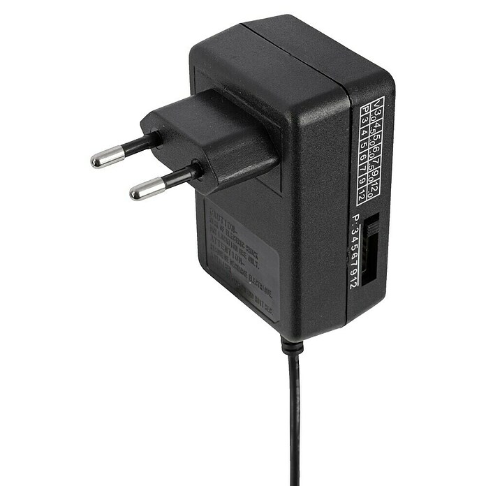 Q-Link Universele adapter AC/DC 3-12 V (Zwart, Kunststof, 1,5 m) | BAUHAUS
