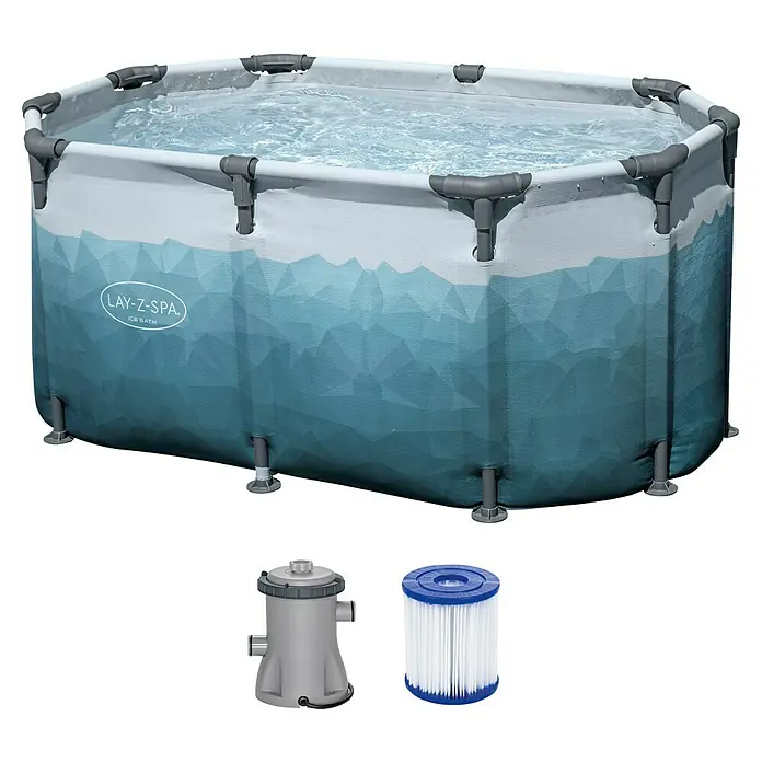 Bestway Lay-Z-Spa Eisbad Glacial Dip - L x B x H: 90 x 150 x 65 cm - Ein Lay-Z-Spa Ice Bath mit Filterpumpe für die Wasserreinigung, ideal für entspannende Eisbäder zu Hause.