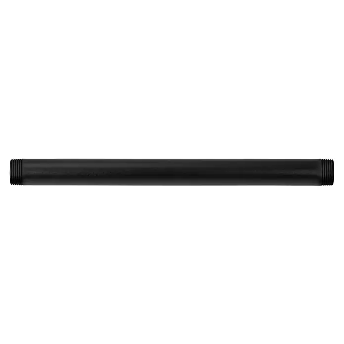 Walteco Rusticline Rohr Tube - Länge: 300 mm, Stahl, Schwarz - Schwarzes Metallrohr mit Gewindeenden, robust und vielseitig einsetzbar für verschiedene Bau- und Installationsprojekte.