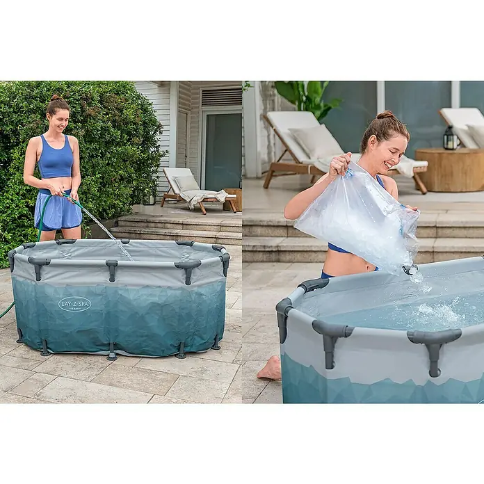 Bestway Lay-Z-Spa Eisbad Glacial Dip - L x B x H: 90 x 150 x 65 cm - Die Lay-Z-Spa Ice Bath ist ein tragbares Kältebecken, das mit Wasser und Eis gefüllt wird. Perfekt für die Erholung nach dem Sport.