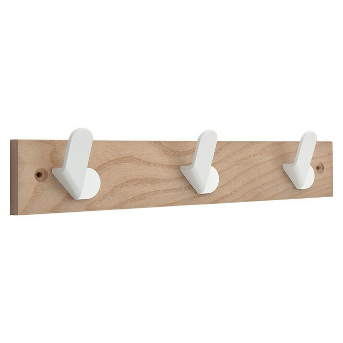 Inofix Perchero Nordik (L x An x Al: 360 x 68 x 51 mm, Número de ganchos: 3 ud., Fresno/Blanco) | BAUHAUS