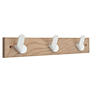 Inofix Perchero Nordik (L x An x Al: 360 x 68 x 51 mm, Número de ganchos: 3 ud., Fresno/Blanco)