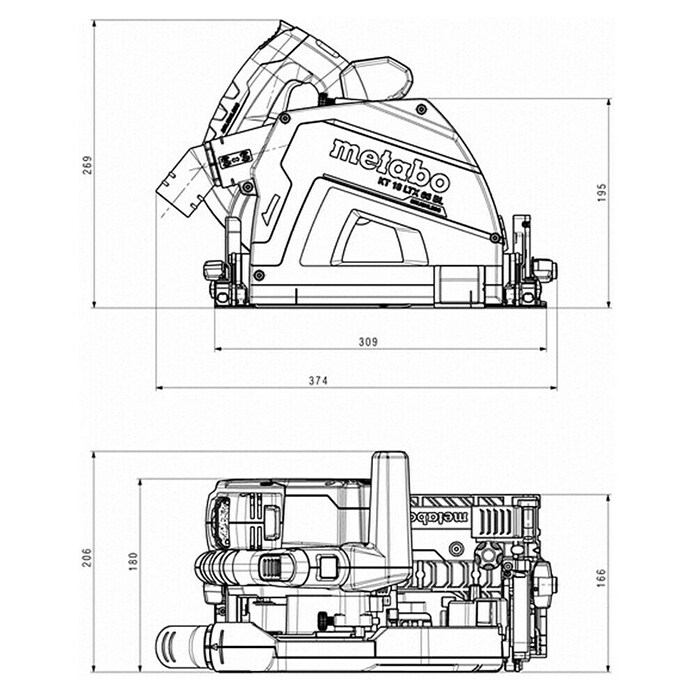 Metabo CAS 18V Accuhandcirkelzaag KT 18 LTX 66 BL (Diameter zaagblad: 165 mm, 2.250 tpm - 5.000 tpm) | BAUHAUS