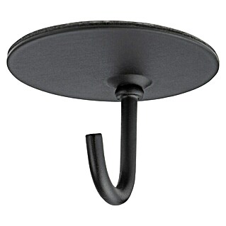 Inofix Colgador adhesivo 2176 (Acero inoxidable, Negro, 2 ud., Redonda)