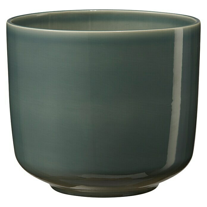 Soendgen Keramik Übertopf Bari (Graugrün, Ø x H: 13 x 12 cm)