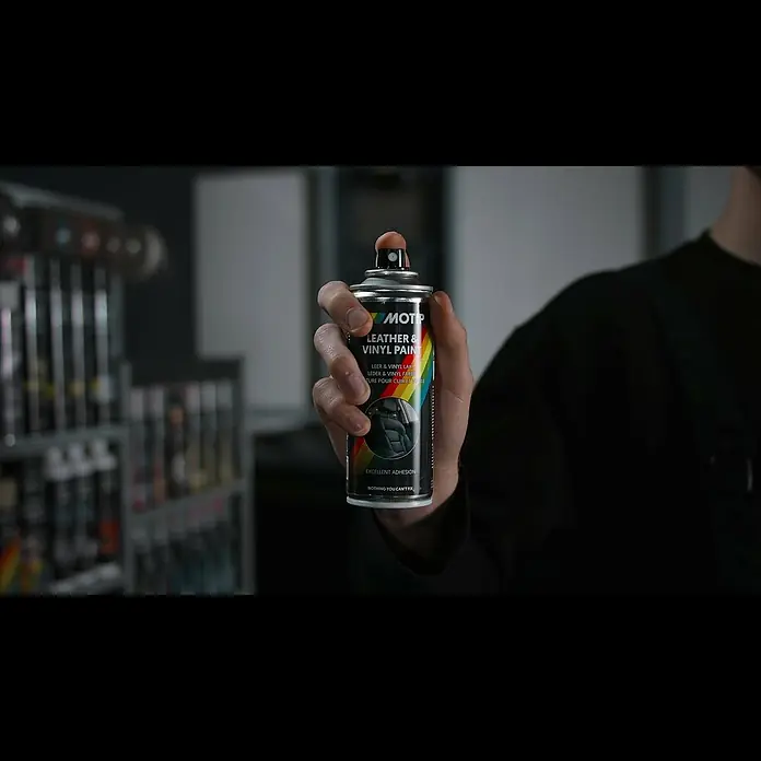 Motip Spezialspray Leder & Vinyl - Beige, 200 ml, Matt - Leather & Vinyl Paint: Renew your car interior