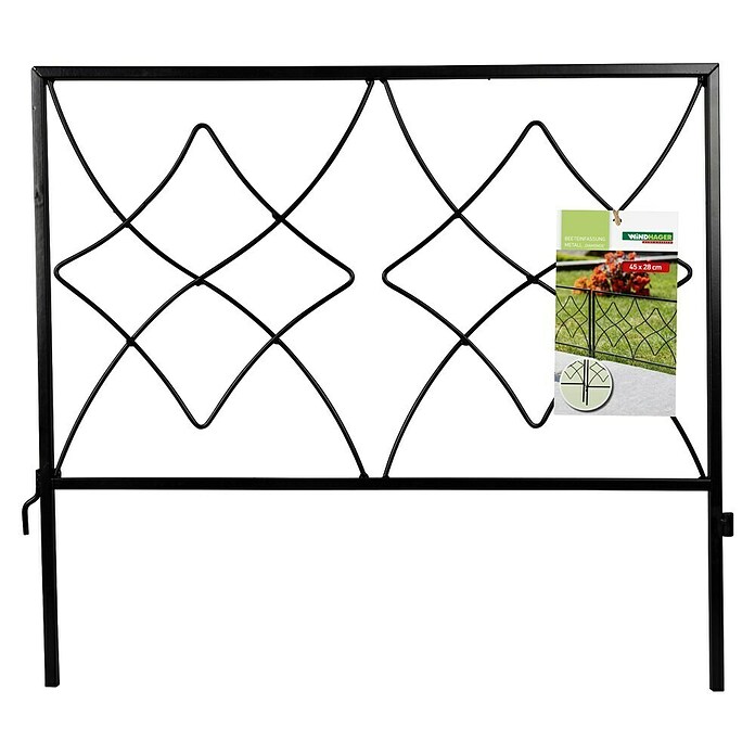 Windhager Steckzaun Diamonds (Schwarz, B x H: 45 x 28 cm, Metall) | BAUHAUS