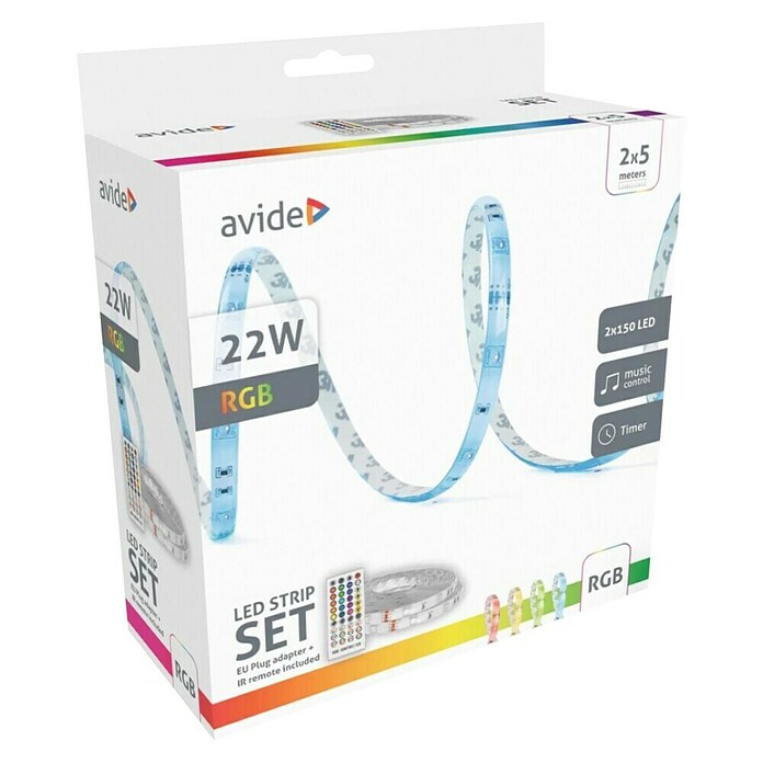 LED traka Avide  (Duljina: 5 m, Boja svjetla: RGB, 22 W) | BAUHAUS