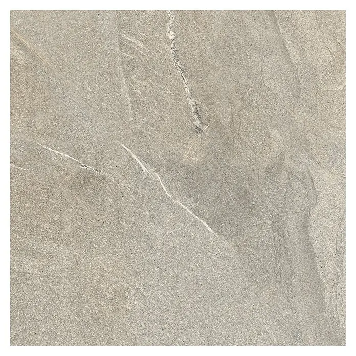 Feinsteinzeugfliese Granby - 59,7 x 59,7 cm, Beige, Matt - Nahaufnahme einer eleganten, grauen Fliese mit subtilen Marmorierungen, perfekt für moderne Innenräume.\n