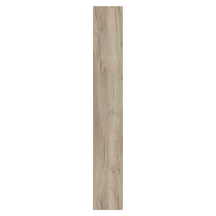 LOGOCLIC Family Laminat Eiche Esperia - Eiche Esperia, Landhausdiele, 1.288 x 195 x 7 mm - Diese Nahaufnahme zeigt eine lange Holzdiele mit einer attraktiven Maserung in hellen und dunklen Brauntönen. Sie eignet sich hervorragend für Innenräume.