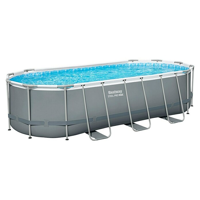 Bestway Opzetzwembad Steel Pro Max Set (l x b x h: 549 x 274 x 122 cm, Grijs, 13.430 l) | BAUHAUS