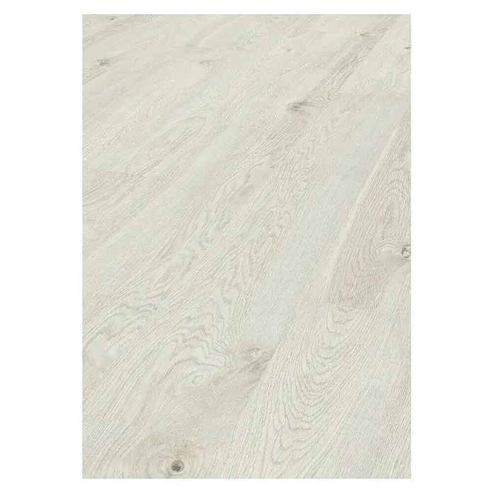 LOGOCLIC Family Laminat Vichy - Vichy, Landhausdiele, 1.288 x 195 x 7 mm - Nahaufnahme eines hellen Holzfußbodens, der eine elegante und natürliche Optik für jeden Raum bietet.