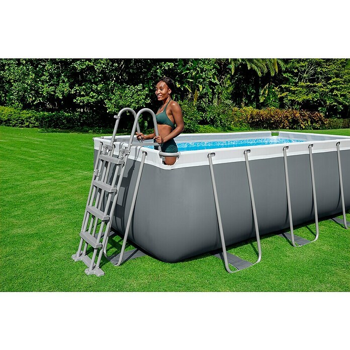 Bestway Opzetzwembad Steel Pro Max Set (l x b x h: 412 x 201 x 122 cm, Grijs, 8.124 l) | BAUHAUS