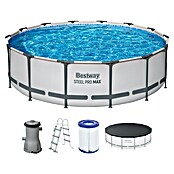 Bestway Opzetzwembad Steel Pro Max Set (Ø x h: 427 x 107 cm, Grijs, 13.030 l) | BAUHAUS