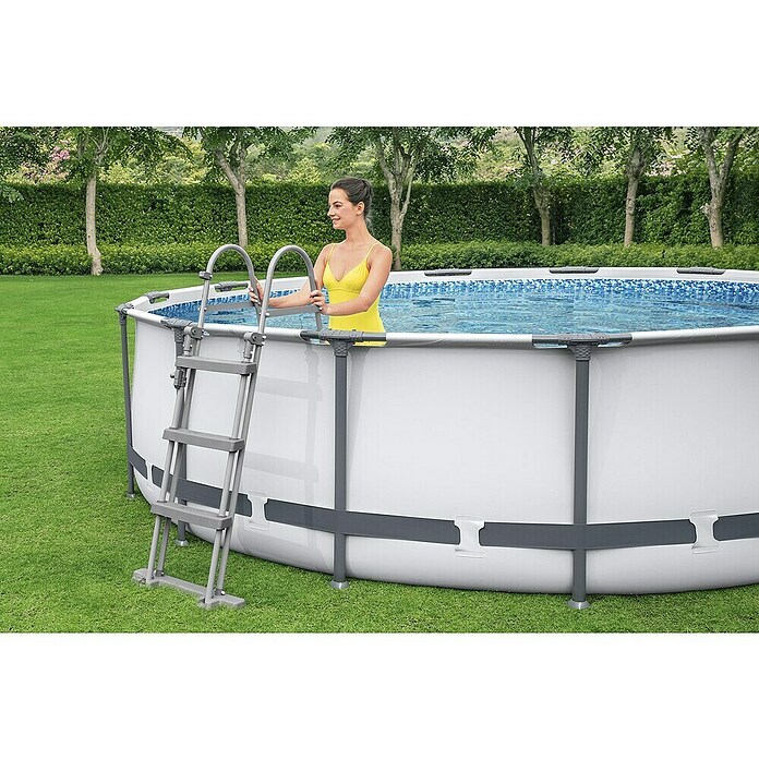Bestway Opzetzwembad Steel Pro Max Set (Ø x h: 427 x 107 cm, Grijs, 13.030 l) | BAUHAUS
