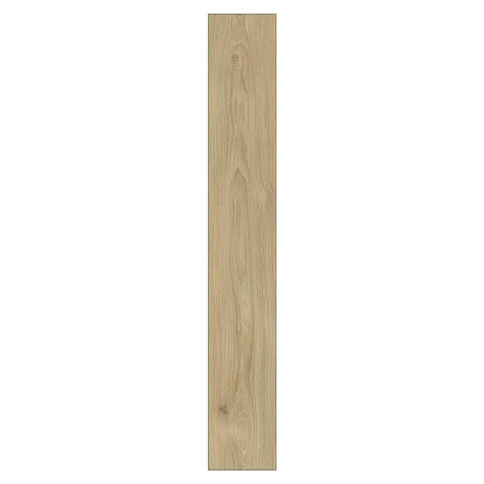 LOGOCLIC Vinto Laminat - Negroni, Landhausdiele, 1.288 x 195 x 9 mm - Detailaufnahme eines Laminatbodens mit Holzmaserung in natürlicher Farbe.
