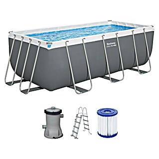 Bestway Opzetzwembad Steel Pro Max Set (l x b x h: 412 x 201 x 122 cm, Grijs, 8.124 l)