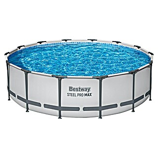 Bestway Opzetzwembad Steel Pro Max Set (Ø x h: 427 x 107 cm, Grijs, 13.030 l)