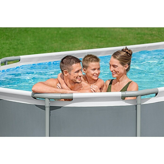 Bestway Opzetzwembad Steel Pro Max Set (l x b x h: 549 x 274 x 122 cm, Grijs, 13.430 l) | BAUHAUS