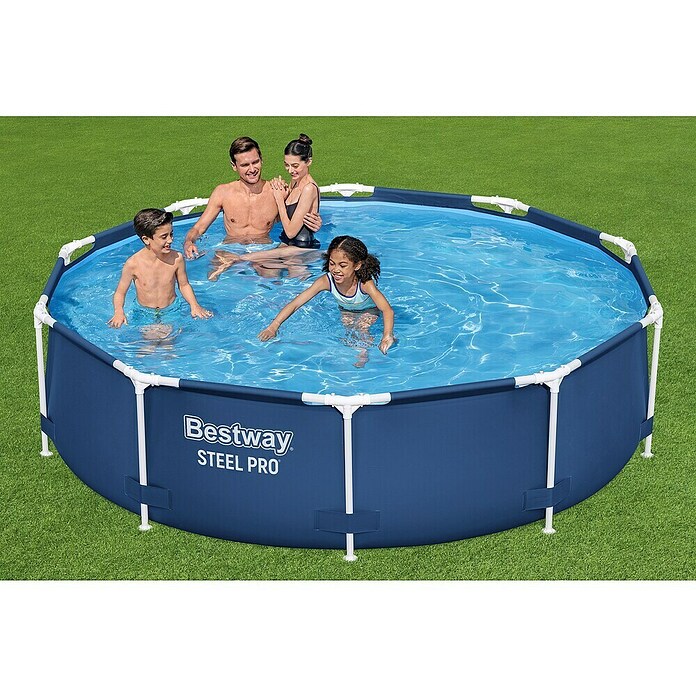 Bestway Opzetzwembad Steel Pro set (Ø x h: 305 x 76 cm, Blauw, 4.678 l) | BAUHAUS