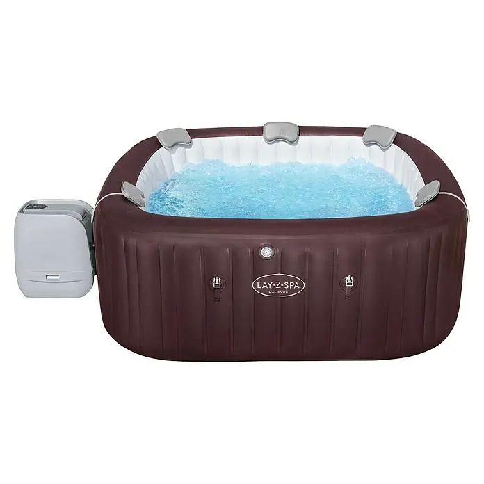 Bestway Lay-Z-Spa Mobil-Whirlpool Maldives HydroJet - L x B x H: 201 x 201 x 80 cm, Mahagoni, 1.050 l - Das Lay-Z-Spa Maldives Whirlpool-Set: Entspannung pur mit stilvollem Design und einfacher Bedienung für den perfekten Spa-Genuss zu Hause.