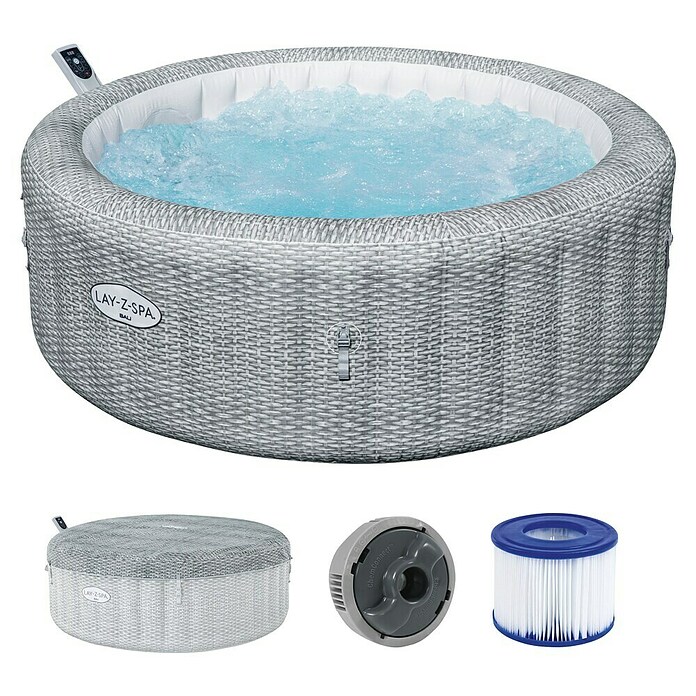 Bestway Lay-Z-Spa Mobilni hidromasažni bazen Bali Smart AirJet 6  (Ø x V: 196 x 71 cm, Siva, 980 l) | BAUHAUS