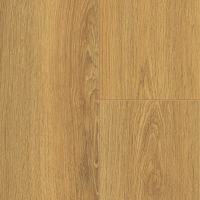 LOGOCLIC Vinto Laminat - Blue Moon, Landhausdiele, 1.288 x 195 x 9 mm - Nahaufnahme von Laminatboden in warmen Brauntönen, der eine natürliche Holzstruktur und eine robuste Oberfläche zeigt.