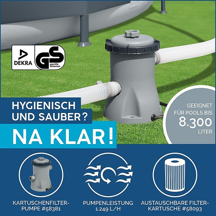 Bestway Opzetzwembad Steel Pro Set 400 (l x b x h: 400 x 211 x 81 cm, Blauw, 5.700 l) | BAUHAUS