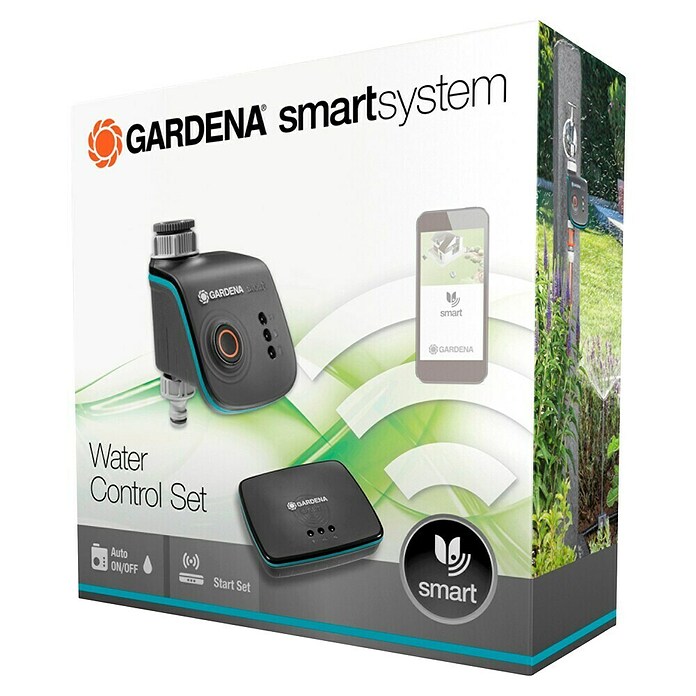 Gardena Smart system Bewässerungsautomat Water Control Set (Betriebsdruck: 0,5 - 12 bar, Bewässerungsdauer: 1 min - 10 h)