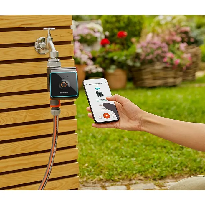 Gardena Bewässerungscomputer Bluetooth - Bewässerungsdauer: 1 min - 480 min - Das smarte Bewässerungssystem von Gardena mit App-Steuerung für eine effiziente Gartenbewässerung.