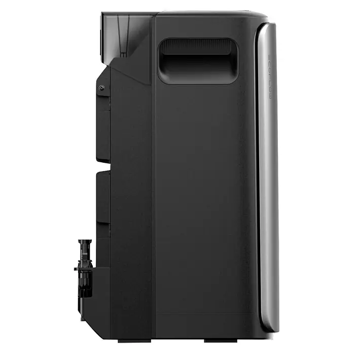 EcoFlow Powerstation Speicher Pro - Nennleistung: 2.300 W, 3 MPPT Eingänge - Seitenansicht eines EcoFlow-Produkts in Schwarz, das Design und Funktionalität vereint. Robustes Design für zuverlässige Energieversorgung.