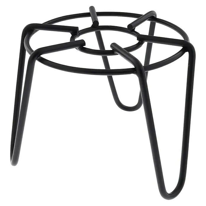 Wagner System Blumenständer - Ø x H: 15 x 13 cm, Stahl, Schwarz - Produktabbildung eines schwarzen Kochfeld-Reduzierers aus Metall, der eine stabile Basis für kleinere Töpfe bietet.