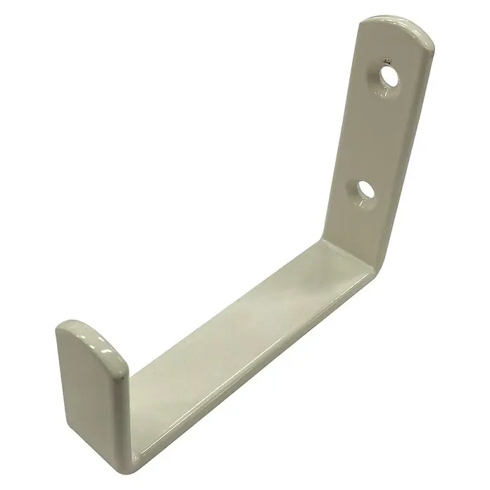 Vormann Gancho para pared - L x An x Al: 36 x 17 x 49 mm, Blanco - Soporte metálico claro con dos orificios de montaje para instalación en pared para diversos propósitos, robusto y duradero.