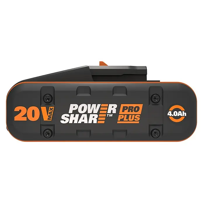 Worx PowerShare 20V Akku Pro Plus - 20 V, 4 Ah, Li-Ionen - Abbildung des Worx PowerShare Pro Plus 20V Max 4.0Ah Akkus, ein leistungsstarkes Werkzeug für verschiedenste Anwendungen.