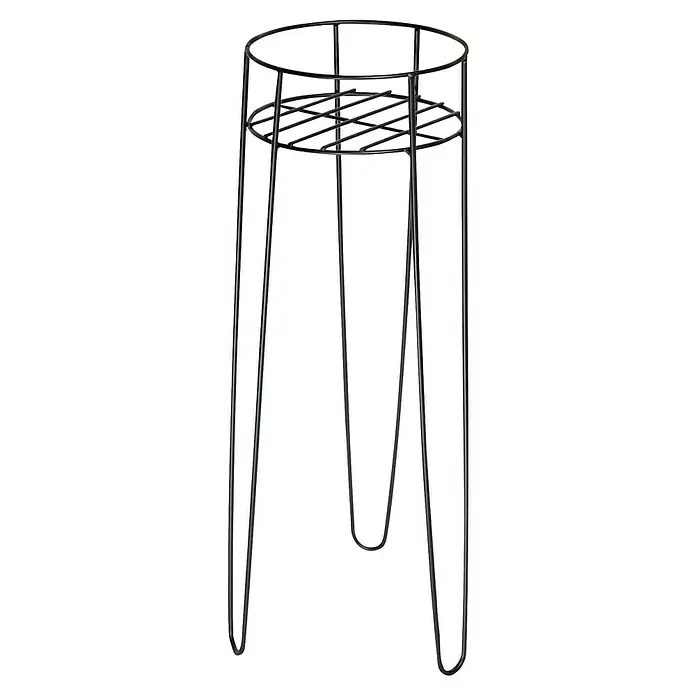 Wagner System Blumenständer - Ø x H: 20 x 60 cm, Stahl, Schwarz - Der hohe Pflanzenständer aus Metall mit zwei Ebenen bietet Platz für Pflanzen und ist eine stilvolle Ergänzung für jeden Raum.