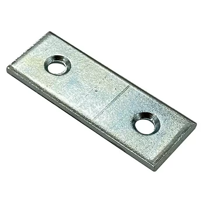 Vormann Chapa de unión - L x An: 40 x 15 mm, Acero, 4 agujeros - Placa de unión metálica plateada con dos orificios pre-perforados para conectar o reforzar.