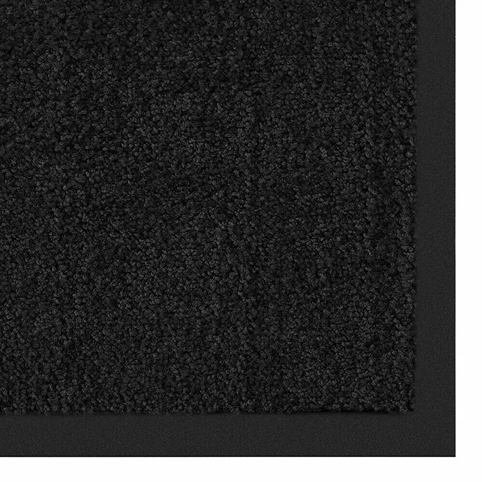 Fußmatte Rhine - Schwarz, 200 x 200 cm, 100 % Polyamid - Schwarze Fußmatte mit strukturiertem Flor und schmalem, glatten Rand. Perfekt für den Eingangsbereich, um Schmutz zu fangen.