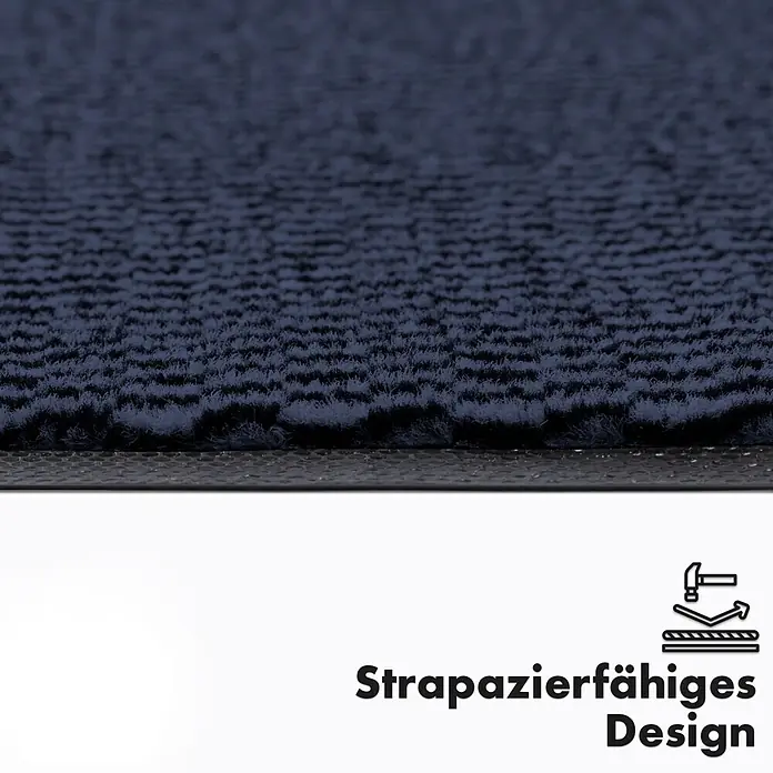 Fußmatte Sky Novo - Blau, 60 x 40 cm, 100 % Polypropylen - Detailaufnahme eines strapazierfähigen Teppichs mit OEKO-TEX® Zertifikat, der hohe Qualität und Langlebigkeit verspricht.