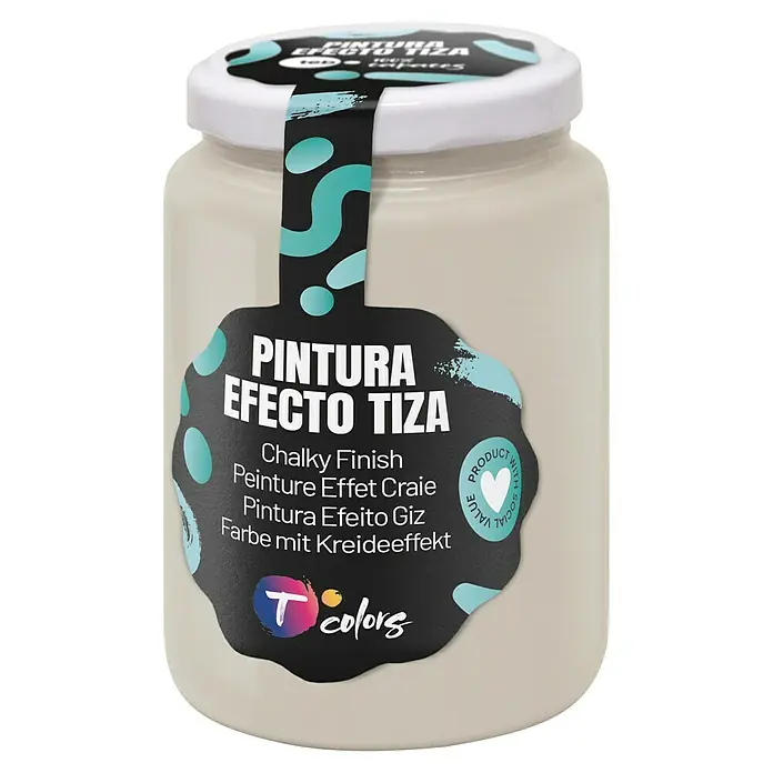 Tcolors Pintura de tiza Chalky Finish - Blanco roto, 175 ml - Un bote de pintura Chalky Finish.