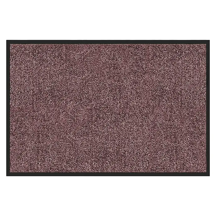 Fußmatte Rhine - Lila, 300 x 120 cm, 100 % Polyamid - Brauner Teppich mit schwarzem Rand. Der Teppich hat eine feine Textur und ist ideal für Eingangsbereiche oder als Akzent im Raum.