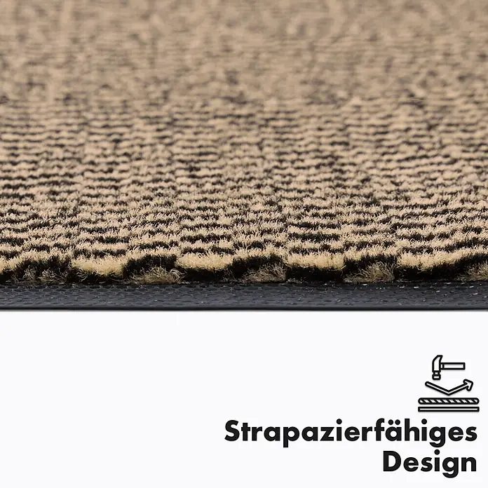 Fußmatte Sky Novo - Ocker/Schwarz, 120 x 90 cm, 100 % Polypropylen - Robuster Schmutzfangläufer in Beige/Schwarz mit OEKO-TEX Zertifikat für den Innenbereich.
