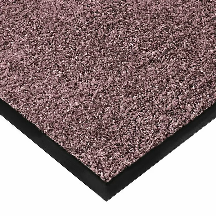 Fußmatte Rhine - Lila, 300 x 120 cm, 100 % Polyamid - Nahaufnahme einer braunen Fußmatte mit schwarzem Rand, die sich ideal für den Innenbereich eignet.