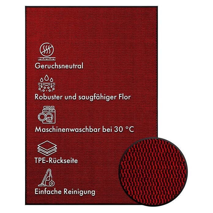 Fußmatte Sky Novo (Rot, 90 x 60 cm, 100 % Polypropylen) | BAUHAUS