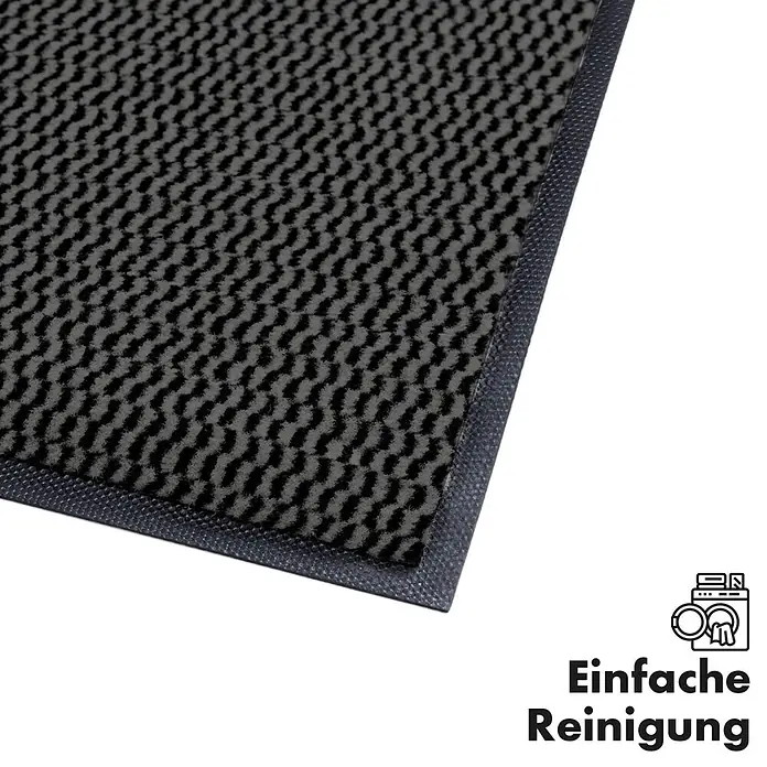 Fußmatte Sky Novo - Anthrazit, 90 x 60 cm, 100 % Polypropylen - Fußmatte in Anthrazit mit wasserabsorbierender Oberfläche und schwarzem Rand. Waschmaschinengeeignet und Öko-Tex zertifiziert.
