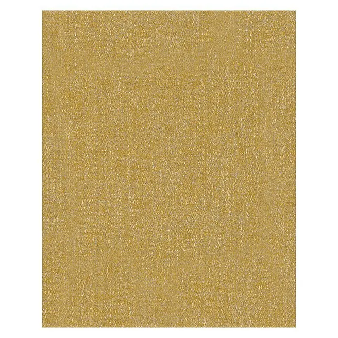 SCHÖNER WOHNEN-Kollektion Vliestapete Unistruktur - Ocker, Uni, 10,05 x 0,53 m - Nahaufnahme eines Textilmaterials in Goldgelb mit subtiler Webstruktur, ideal für Hintergründe und Designprojekte.