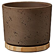 Soendgen Keramik Okrogli lonec Paros Deluxe  (Zunanje dimenzije (Ø x V): 16 x 14 cm, Rjava, Les) | 8450 - Übertoepfe Keramik | IAKA - Gefäße Indoor | IAK - Gefässe,Deko outdoor, Zeitschriften | IA - Gartenhartware | I - Stadtgarten | BAUHAUS