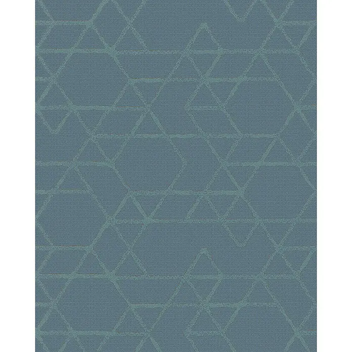 Marburg Montego Vliestapete Schneeflockenoptik - Blau, Grafisch, 10,05 x 0,53 m - Blau-grauer Teppichboden mit geometrischem Muster für moderne Büros oder Wohnräume. Strapazierfähig und stilvoll für jeden Raum.