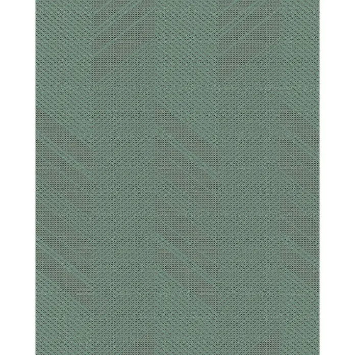 Marburg Montego Vliestapete Fischgrätmuster - Grün, Grafisch, 10,05 x 0,53 m - Abstrakte Tapete mit geometrischem Zickzackmuster in Grün und Grau, ideal für moderne Wohnräume mit skandinavischem Touch.
